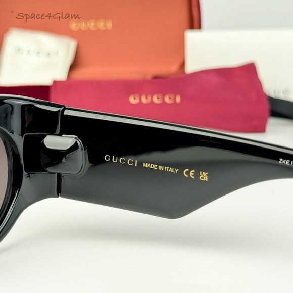 Gucci Women Sunglasses Black Grey Oval GG1544S 001 BRAND NEW